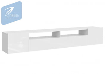 Тумба дизайнерская Соло-16 ТВ Белый/Белый глянец / TV