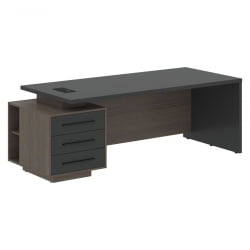 Стол руководителя левый ВЕЛИОН ВCТ 2290 Л Яшма черный Дуб Сильвер / VELION VCT L