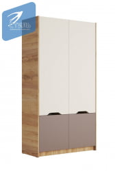 Шкаф РИCХ ШК-002 Миндаль/Глиняный серый/дуб крафт золотой / RICH