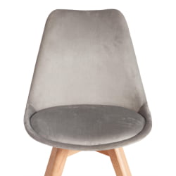 Стул ТУЛИП СОФТ (мод. 053В) дерево/пластик/вельвет, 49,5 кс 54,5 кс 84 см, Светло-серый (ХЛР 39)/натуральный / TULIP SOFT (mod. 053V) x x (HLR