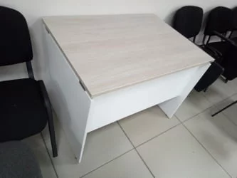 Стол прямой Дека ЛДСП каркас 75.07.12 Дуб Сантана светлый/Белый / Deka