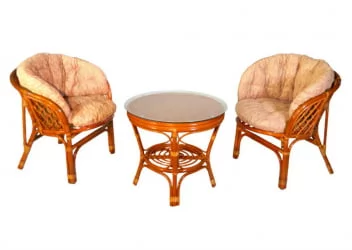 Комплект Багама дуэт, подушки светлые полные Бахама14 коньяк / Bahama14