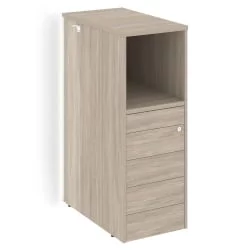 Тумба с подсветкой 5 ящиков ТИП-ОН, проходная  средняя ОНИКС О.Р-ТВ-5ТИП.С Дуб Аттик / TIP-ON, ONIX O.R-TV-5TIP.S