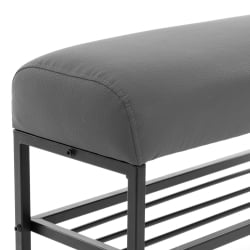 Банкетка-обувница Чарли Лукс/Чарли Люкс Чарли Лукс/Чарли Люкс БО экокожа , Шарп Графит / Charli Lux/Чарли Charli Lux/Чарли Sharp