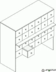 Шкаф картотечный 3-секционный АЛц.ЩдК-36