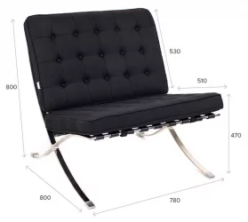 Диван экокожа Еверпроф Барселона - 1 экокожа Черный / Everprof Barcelona