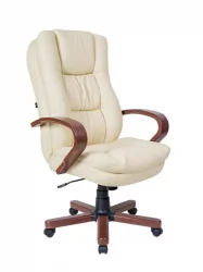 Кресло для руководителя АВ 123 Слоновая кость на дереве / AV