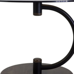 Стеклянный стол Дуэт 13Н Черный, дуб маррон / стекло тонированное