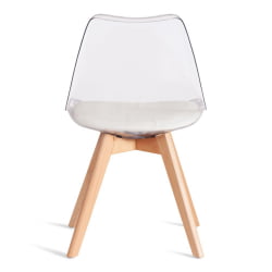 Стул ТУЛИП (мод. 73-1) дерево/пластик/экокожа, 47,5кс55кс80 см, Прозрачный (Транспарент) / TULIP (mod. 47,5x55x80 (Transparent)