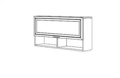 Полка навесная Остин Модуль №17 Ясень шимо светлый/белый