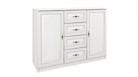 Комод в гостиную Габриэлла 06.65 Вудлайн кремовый Аруша венге