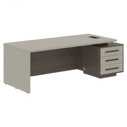 Стол руководителя правый ВЕЛИОН ВCТ 2290 Р Аметист Дуб Сильвер / VELION VCT R