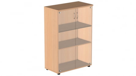 Шкаф для документов с прозрачными стеклами Р.Шс-3СБ Крафт белый