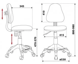Кресло детское Бюрократ КД-4-Ф/ТВ-55 / KD-4-F/TW-55