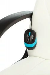 Геймерское кресло Бюрократ ЗОМБИЕ РУННЕР Белый-голубой / ZOMBIE RUNNER