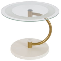 Стеклянный стол Дуэт 13Н Золото, слоноая кость / стекло прозрачное