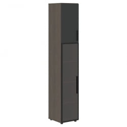 Шкаф-колонка комбинированный (левый) ВЕЛИОН ВХCС 40.2 Л Яшма черный Дуб Сильвер / VELION VHCS L