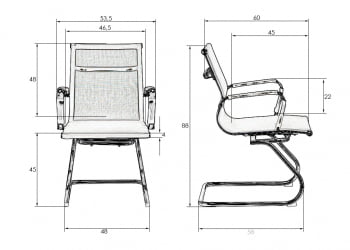 Офисное кресло для посетителей ДОБРИН CОДЙ МЕСХ (серый) / DOBRIN CODY MESH