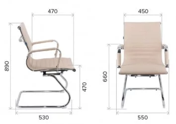 Кресло для посетителей Лео CФ экокожа Бежевый / Leo CF