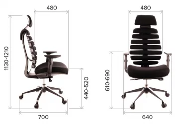 Эргономичное кресло Ерго Блаcк ткань Черный / Ergo Black