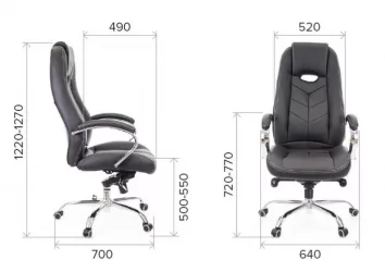 Кресло руководителя Дрифт М кожа Серый / Drift M