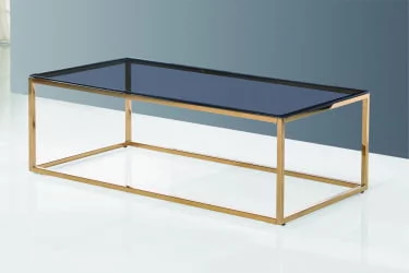 Журнальный стол ТАУН 120кс60 Золото (стекло смоке) / 120x60 smoke)