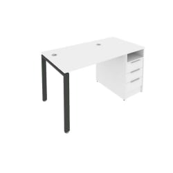 Рабочая станция с опорной тумбой Метал Сйстем Б.РС-СТП -1.1 Белый/Антрацит / Metal System