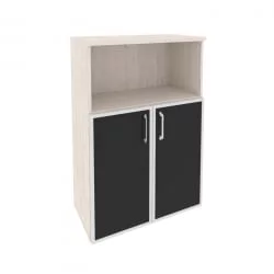 Шкаф средний широкий ОНИКС O.ST-2.2R блаcк Денвер Светлый / ONIX black