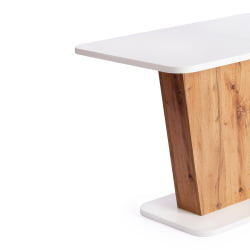 Обеденный стол ГЕНТ ЛДСП, 110-145кс68,6кс75,5 см, Дуб вотан/Белый / GENT 110-145x68,6x75,5