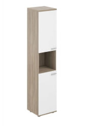 Шкаф высокий левый с нишей Сигма СГ.866.ОД.ВХ.ВХ.Л Дуб темный Белый / Sigma SG.866.OD.WH.WH.L