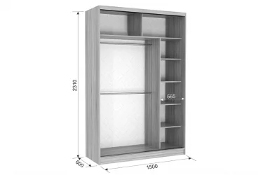 Шкаф-купе Гранд 2-600 Дуб сонома / Крем