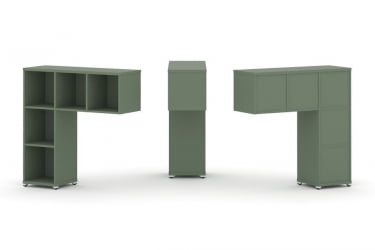 Надставка на стол низкая односторонняя + задняя стенка 5шт. CОНCЕПТ CН.ОНН-001 Кобо Белый металл / CONCEPT CN.ONN-001