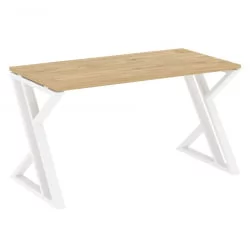 Стол рабочий ЛОФТ ВР.Л-СРЗ-3.7 Металл белый Тиквуд светлый / LOFT VR.L-SRZ-3.7