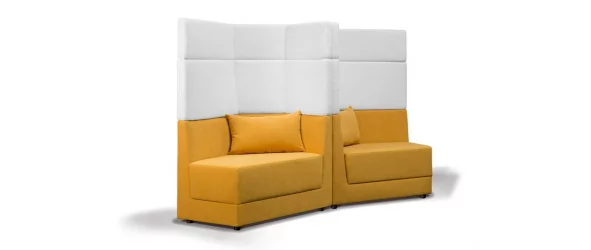 Диван металл Элемент 2Б3 Желтый/Белый