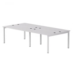 Бенч-система на 4 места на металлокаркасе, опоры 45 гр Еверпроф ЕВО 254С015 (2360) Белый / Everprof EVO 254S015