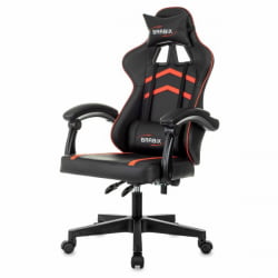 Кресло компьютерное БРАБИКС Шоотер ГМ-123, 2 подушки, экокожа, черное/красное / BRABIX Shooter GM-123,