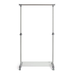 Вешалка с обувницей ОДЕНТ металл, пластик, 86*44*166 см, темно-серый/светло-серый/хром / ODENT