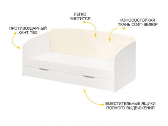 Кровать Монако 903.05 Белый шпон/Даллас Айвори