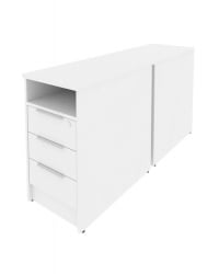 Тумба приставная двойная Метал Сйстем Б.ТП-2 Белый / Metal System