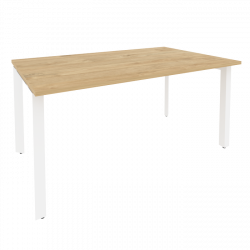 Стол переговорный (1 столешница) ОНИКС О.МП-ПРГ-1.4 Тиквуд Светлый/Белый / ONIX O.MP-PRG-1.4