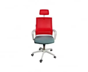 Кресло офисное Бит белый пластик Красный