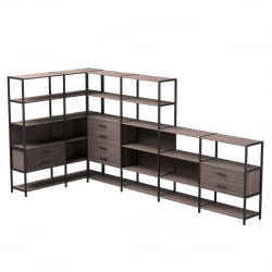 Набор стеллажных систем Еверпроф ЕВО №18 Дуб Пасадена Черный / Everprof EVO