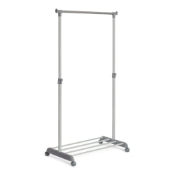 Вешалка с обувницей ОДЕНТ металл, пластик, 86*44*166 см, темно-серый/светло-серый/хром / ODENT