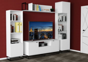 Полка в гостиную Ситй средняя белый / City