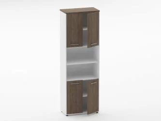 Шкаф 5 широкий закрытый с 2 -мя открытыми полками Дека 10.23.121 Дуб Верцаска/Белый / Deka