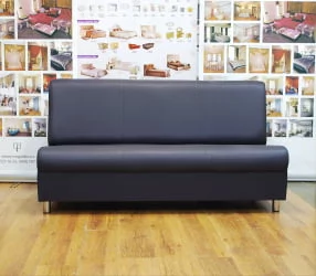 Диван офисный Клерк 3 тройная без подлокотников черный Екотекс 3001 / Ecotex