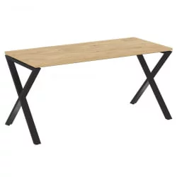 Стол рабочий ЛОФТ ВР.Л-СРКС-4.7 Металл черный Тиквуд светлый / LOFT VR.L-SRX-4.7