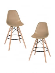 Стул барный ДОБРИН ДСВ БАР (ножки светлый бук, цвет сиденья бежевый (ГР-03)) 2 шт / DOBRIN DSW BAR (GR-03))