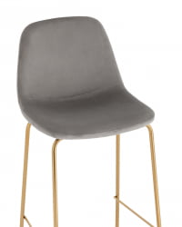 Стул барный Валенсия СН золотые ножки велюр Серый / SN