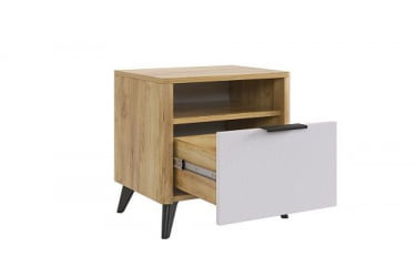 Тумба прикроватная Адам МСА-01 дуб крафт золотой/белое дерево / MSA-01